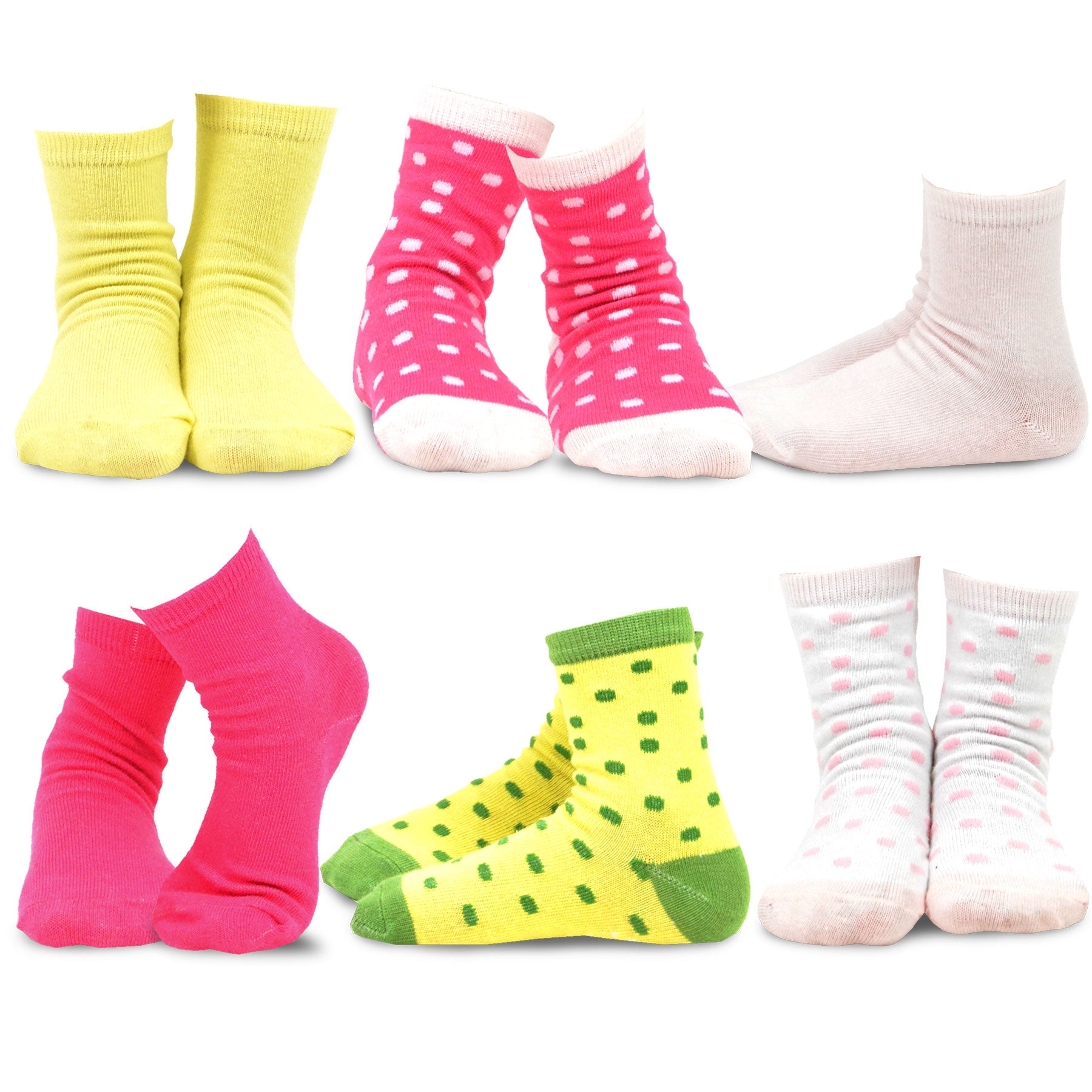 TeeHee Girls Toddler & Kids Crew Socks – 12 Pair Gift Box (Cute & Fun Cotton Designs)