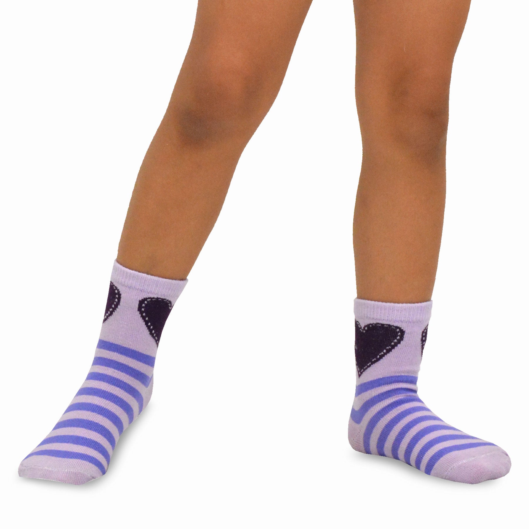 TeeHee Kids Cotton Fashion Crew Socks 6 Pair Pack for Girls