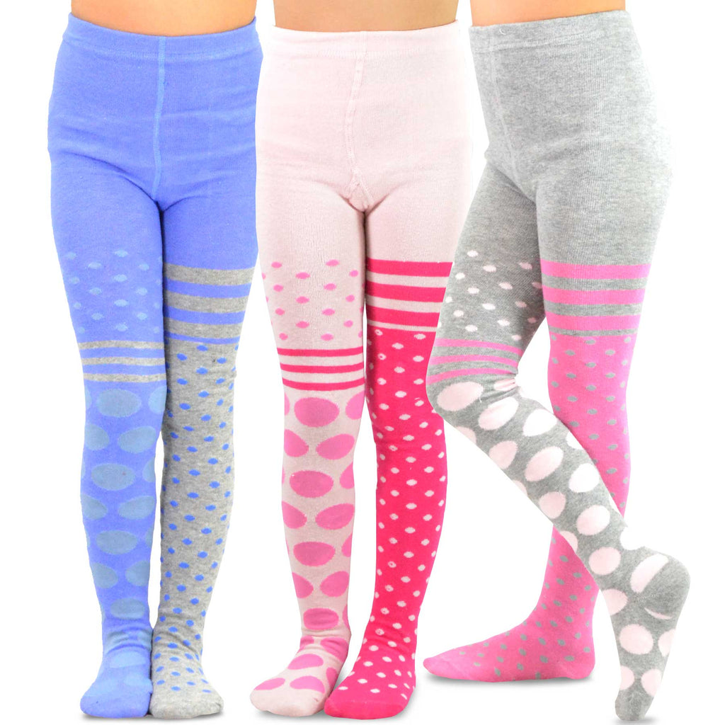Kids Striped Girls Fashion Cotton Tights 3 Pair Pack