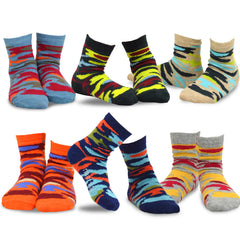 Teehee Boys Camo Socks 6-pk Crew, 3-5 years