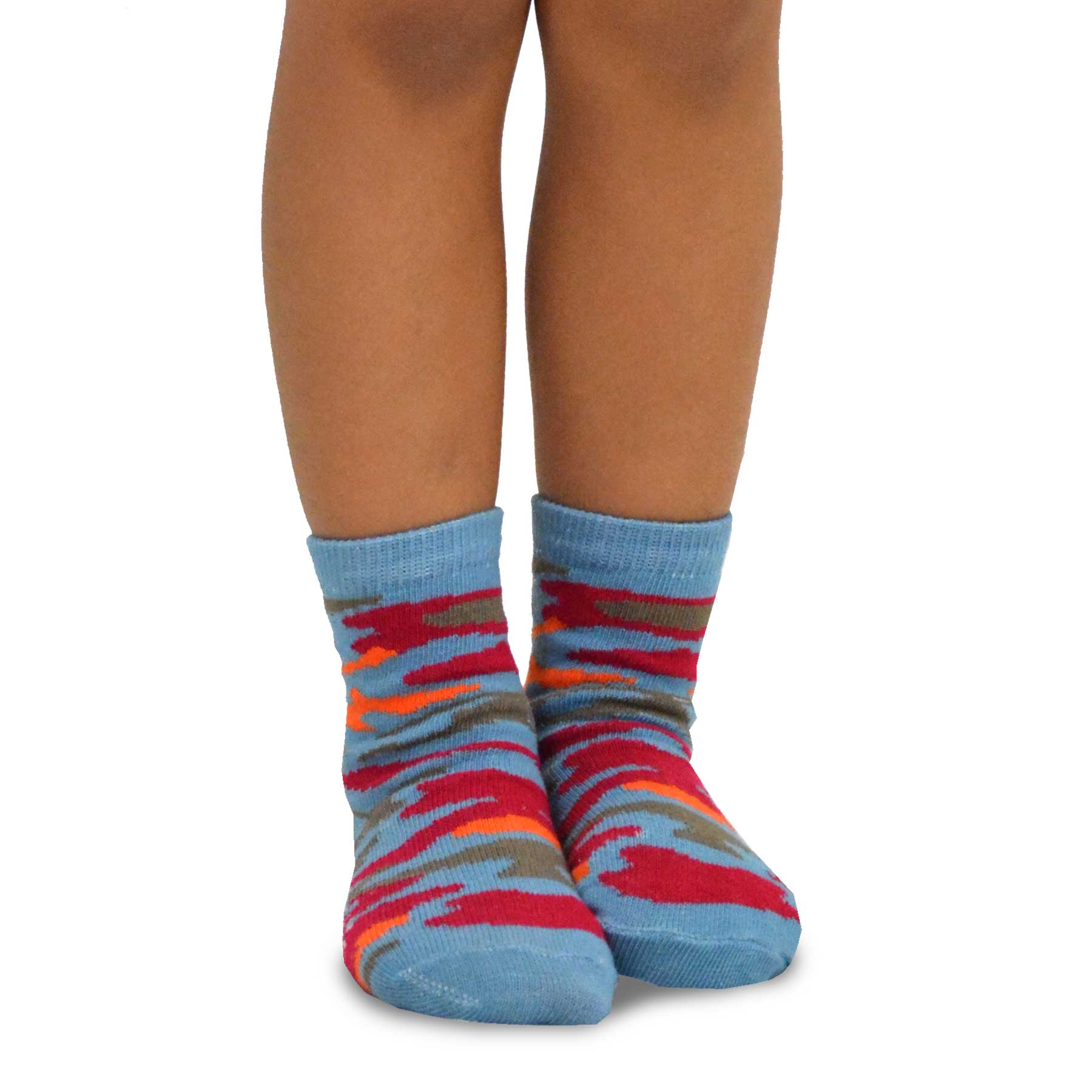 Teehee Boys Camo Socks 6-pk Crew, 3-5 years