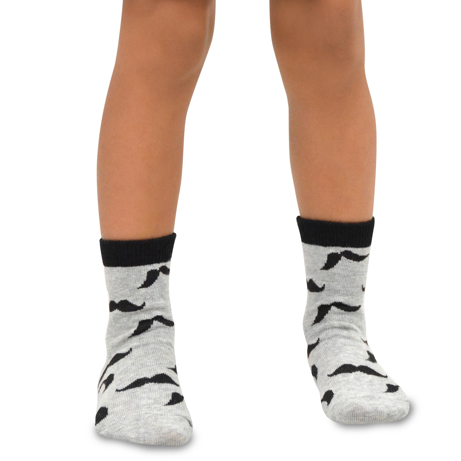 TeeHee Little Boys Cotton Fashion Crew Socks 6 Pair Pack for Boys