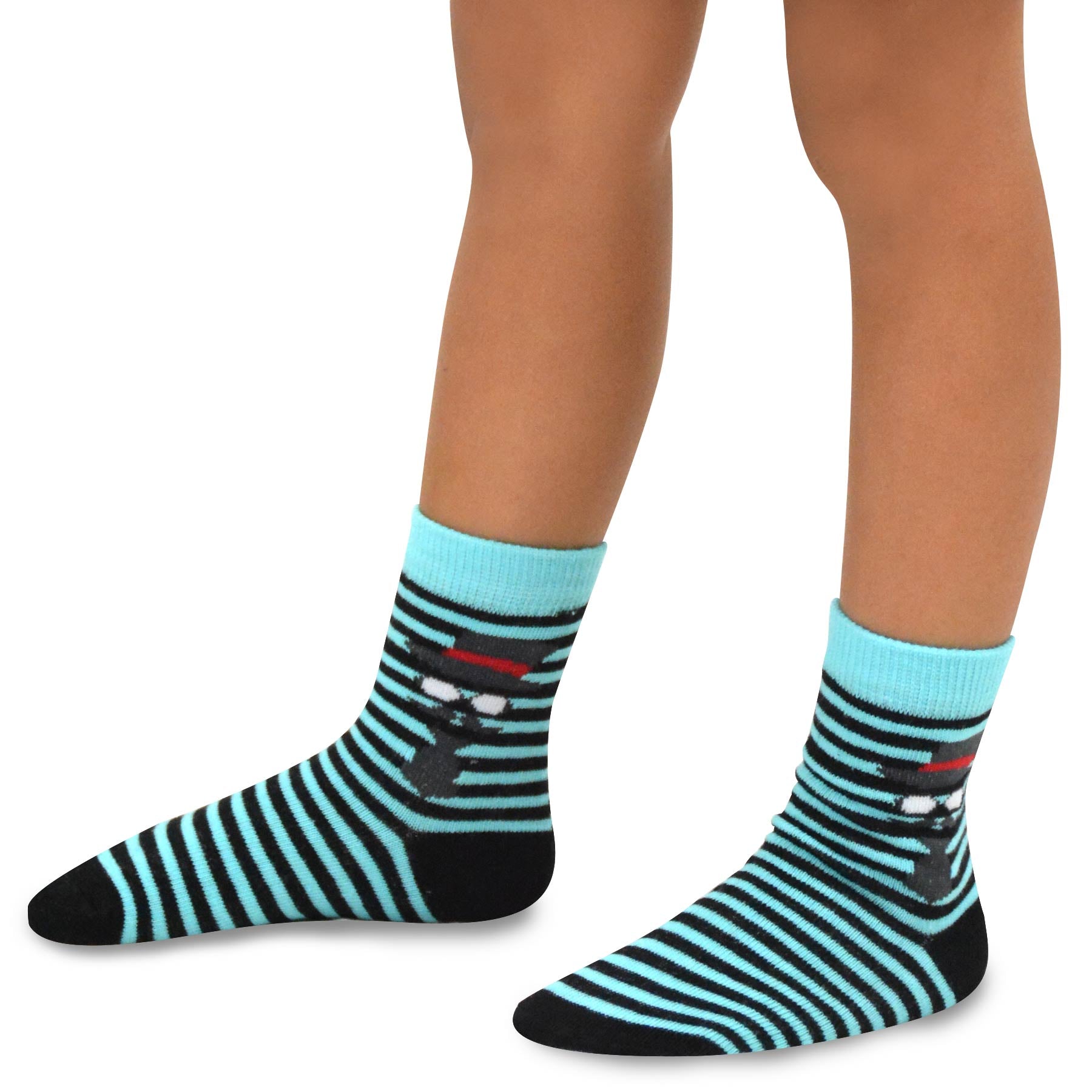 TeeHee Little Boys Cotton Fashion Crew Socks 6 Pair Pack for Boys