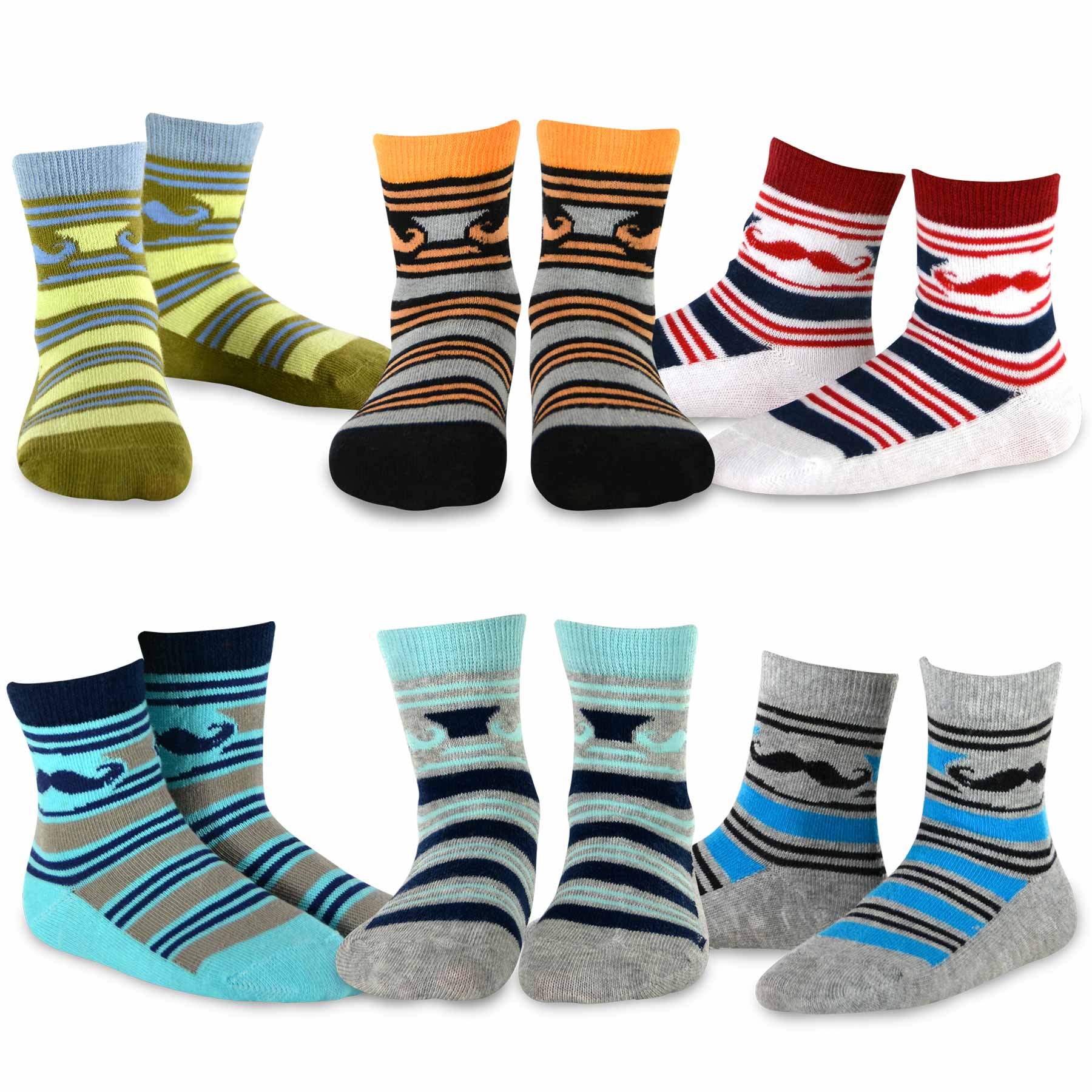 TeeHee Kids Toddler and Boys Socks Sports and Fun Cotton Socks 18 Pair Pack with Gift Box Boys