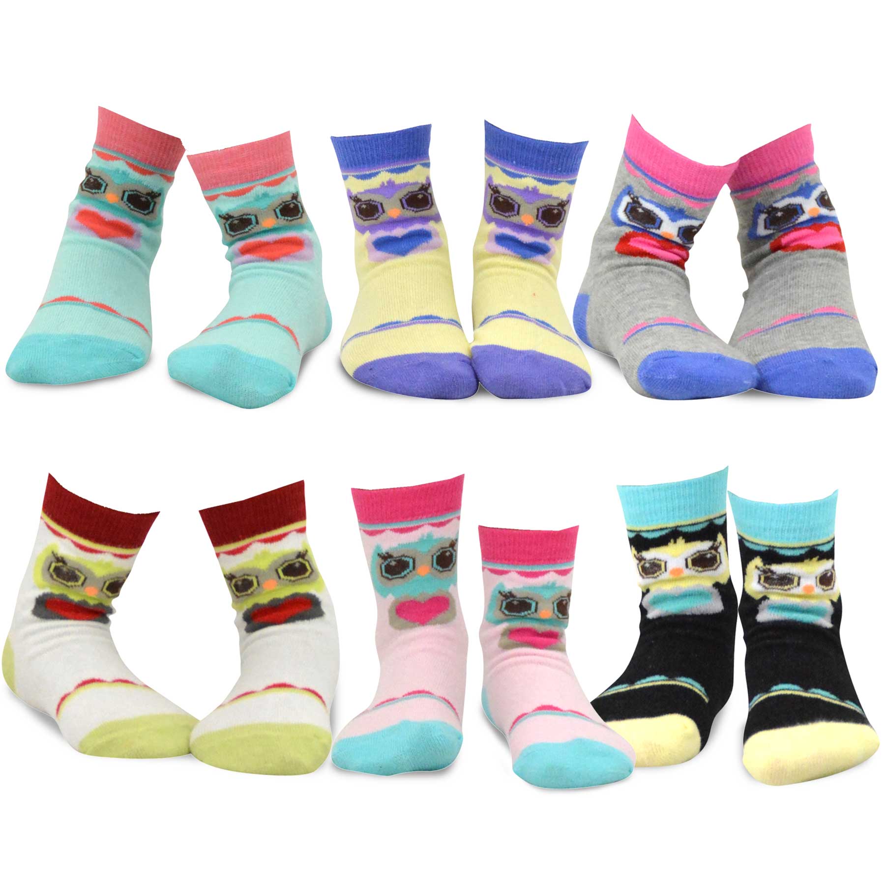 TeeHee Girls Toddler Kids Socks Cute and Fun Cotton Crew Socks 18 Pair Pack with Gift Box