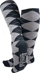 [Emily the Strange] Kids’ Argyle & Emily Flowers Knee-High Socks – 2 Pair Pack