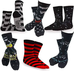 [Emily the Strange] Patterned Striped Crew Socks – 6 Pair (3023)