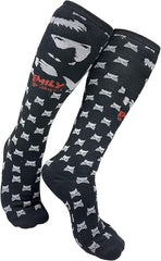[Emily the Strange] Women’s Colorblock & Star Pattern Knee-High Socks – 2 Pair Pack
