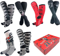 [Emily the Strange] Women's Cute Fashion Knee-High Socks - 6 Pair