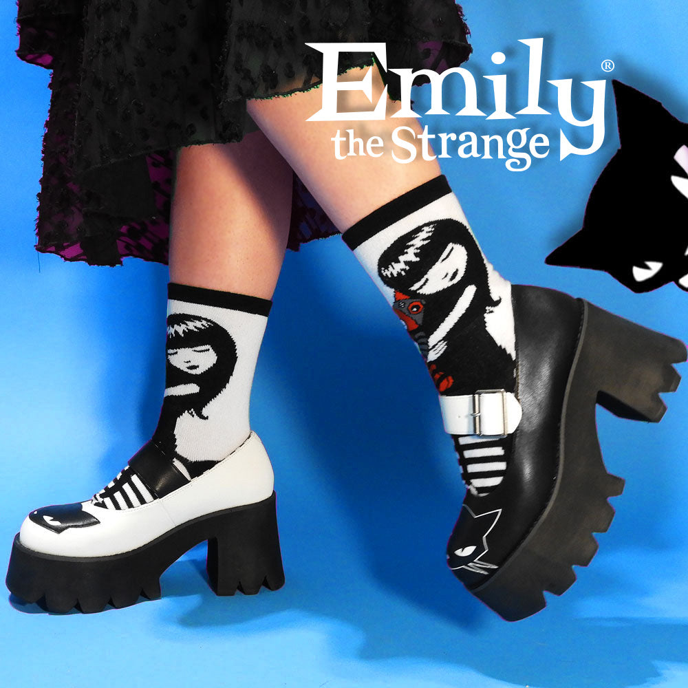 Emily the Strange Good Nightmare Crew Socks Gift 12 Pair Box