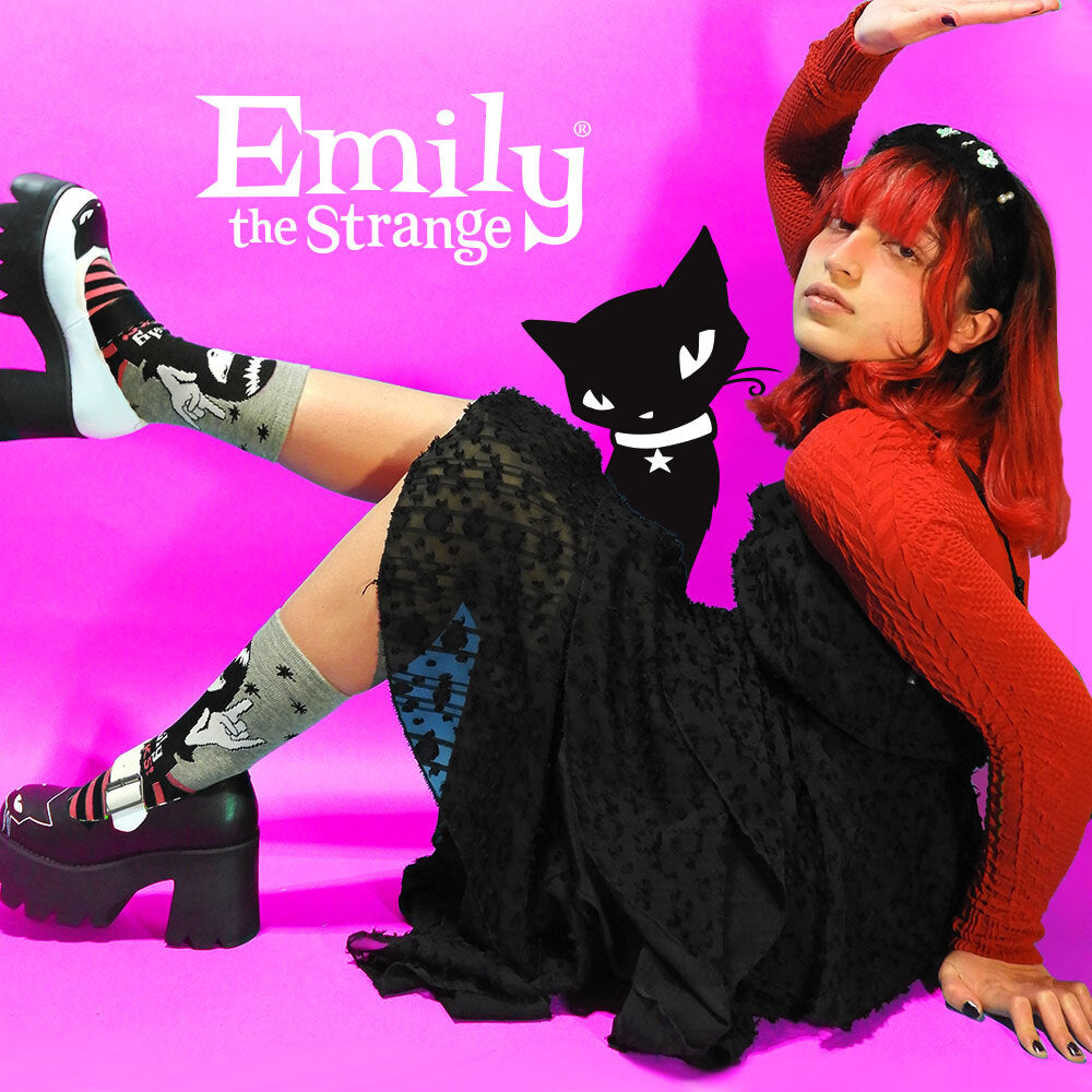 Emily the Strange Good Nightmare Crew Socks Gift 12 Pair Box