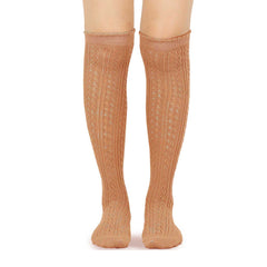 Pointelle Cotton Knee High Socks