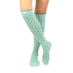 Blue Polka Dot Microfiber Knee High Socks