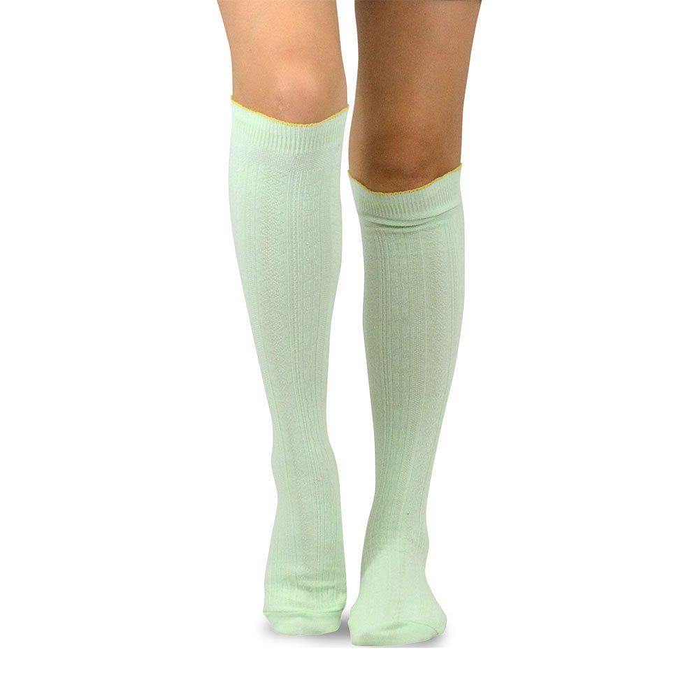 Knee Yeehaw High Cotton Aqua Socks