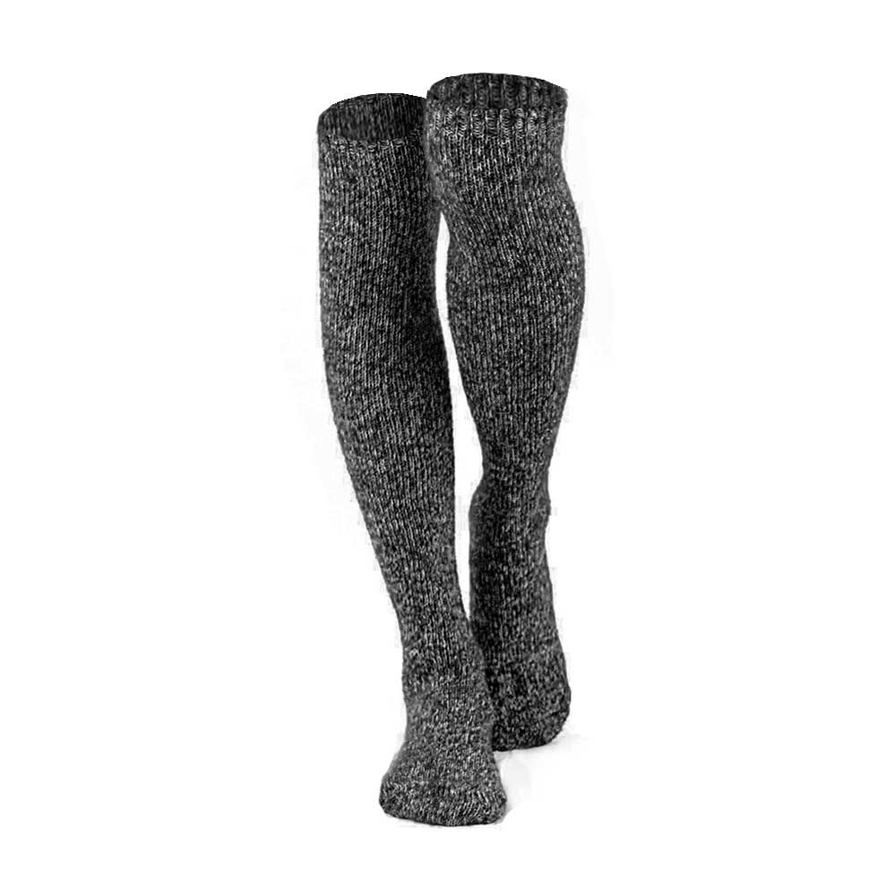Women's Wool Heathered Black Knee High Socks