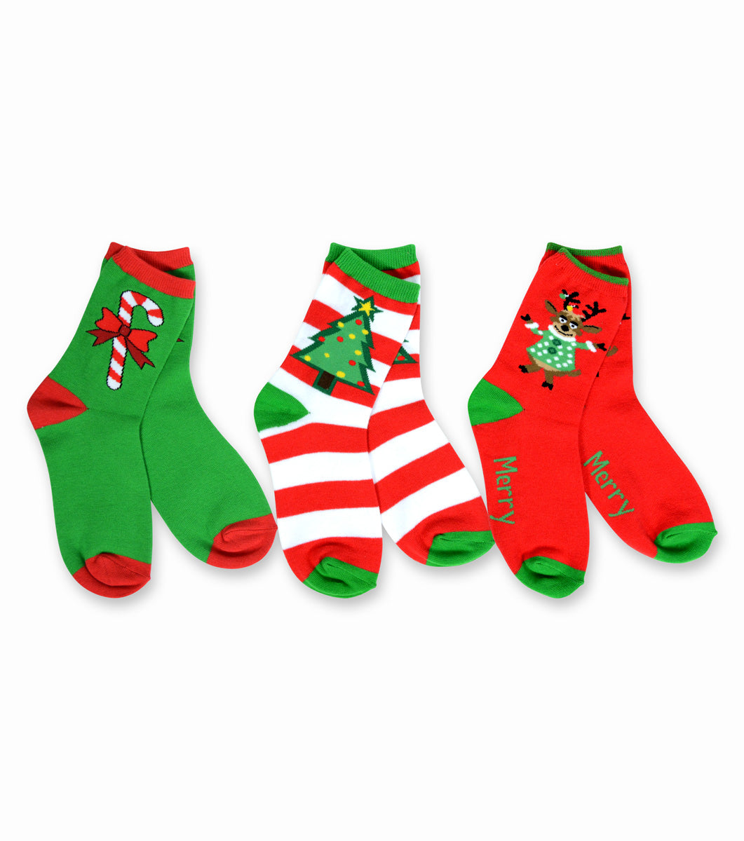 Kids 3 Pack Christmas Holiday Socks