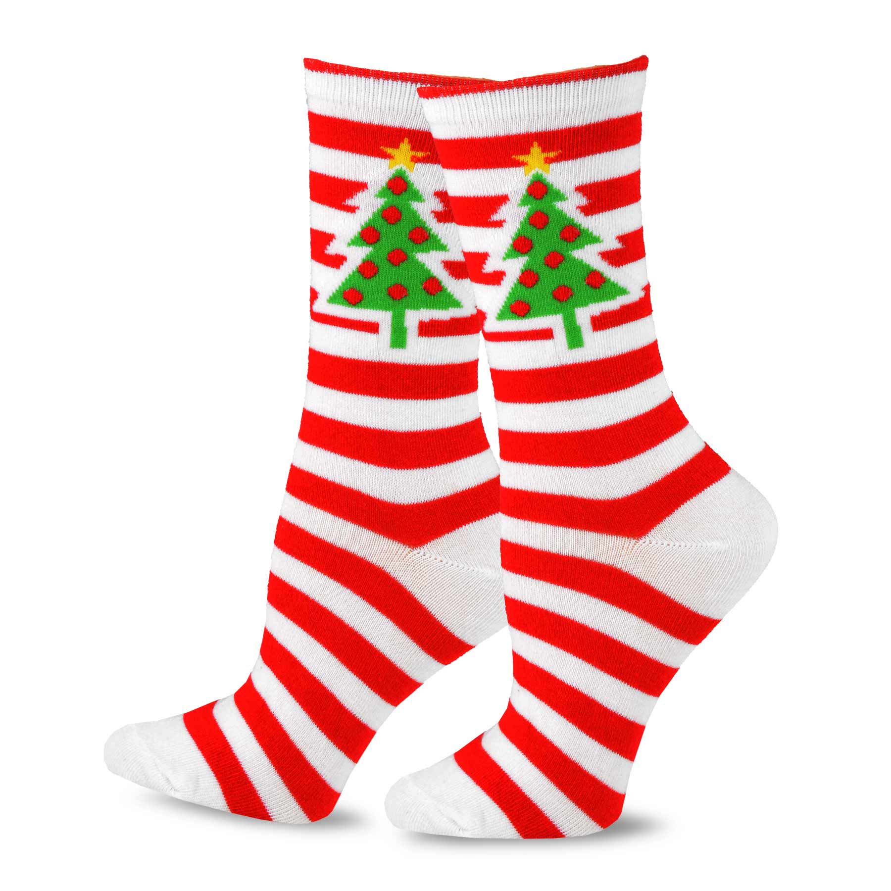 DoodleUS Christmas Kids 4 Pack Cotton Crew Holiday Santa Socks Reindeer Tree and Candy Cane Socks