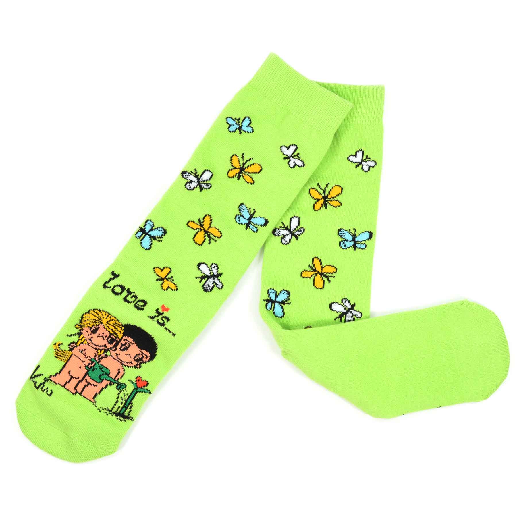 Love Is Butterflies In My Stomach....Knitted Cotton Crew Socks