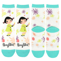 Mary Blair Whimsical Girl with Pigtails Novelty Kids Cotton Crew Socks