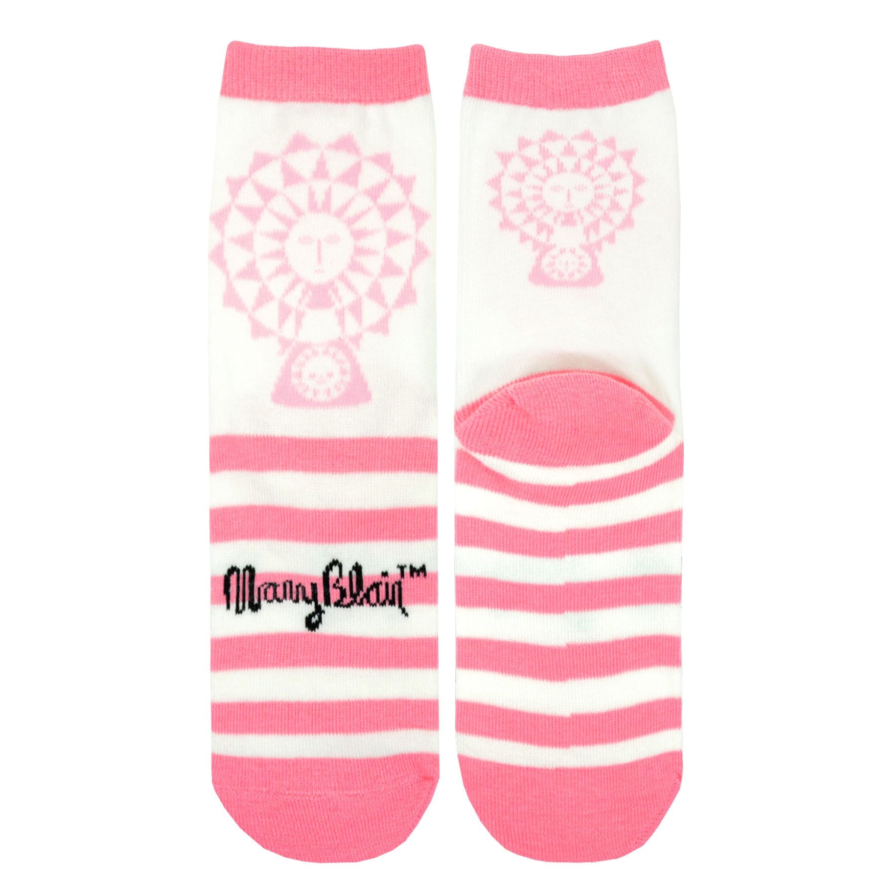 Mary Blair Whimsical Girl with Pigtails Novelty Kids Cotton Crew Socks