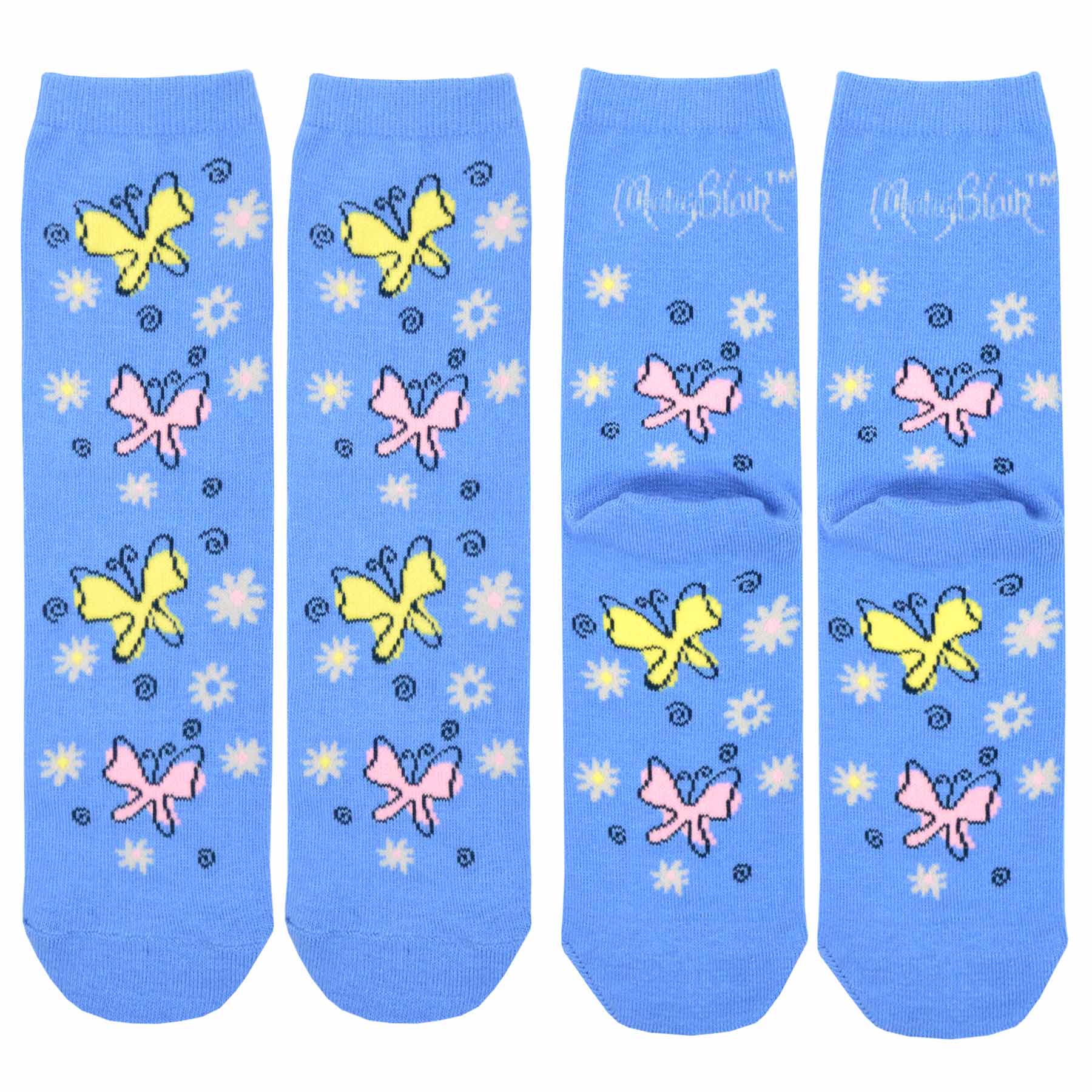 Mary Blair Whimsical Girl with Pigtails Novelty Kids Cotton Crew Socks