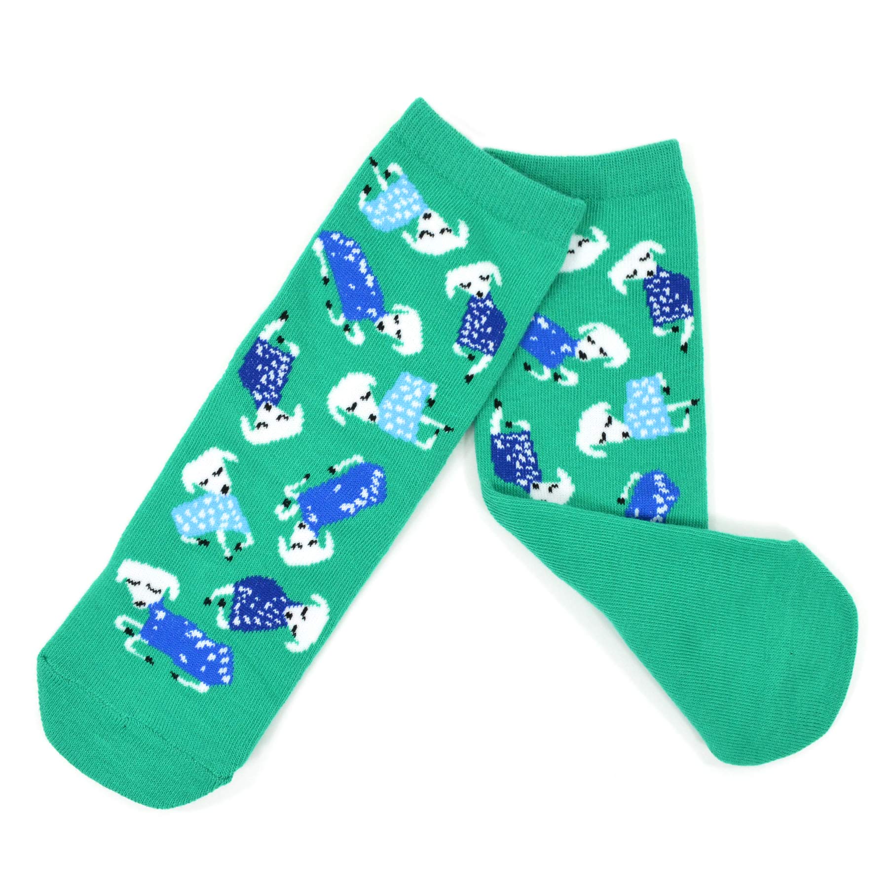 Mary Blair Playful Elephant with Balloons Blue Striped Novelty Kids Cotton Crew Socks