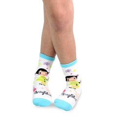 Mary Blair 3-Pack Set Pink and Blue Magic and Whimsy Novelty Kids Cotton Crew Socks