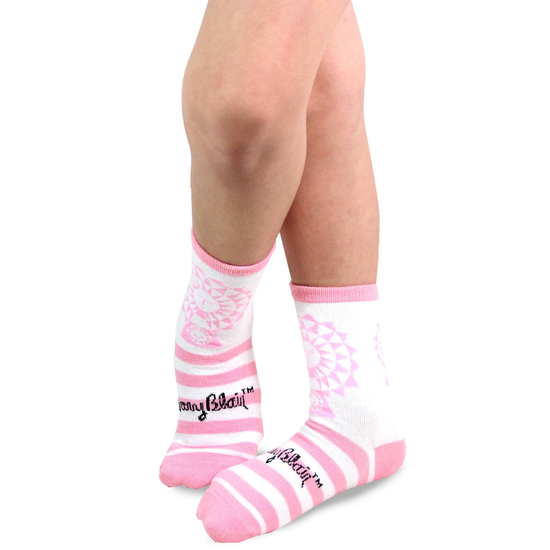 Mary Blair 3-Pack Set Pink and Blue Magic and Whimsy Novelty Kids Cotton Crew Socks