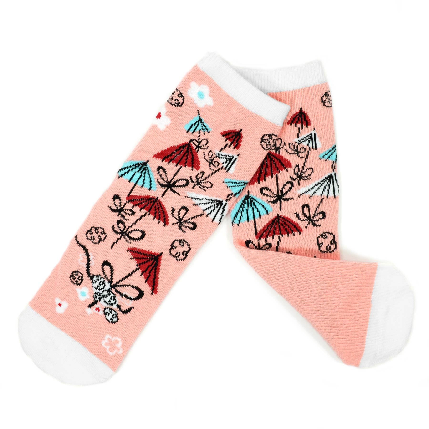 Mary Blair 3-Pack Set Pink and Blue Magic and Whimsy Novelty Kids Cotton Crew Socks