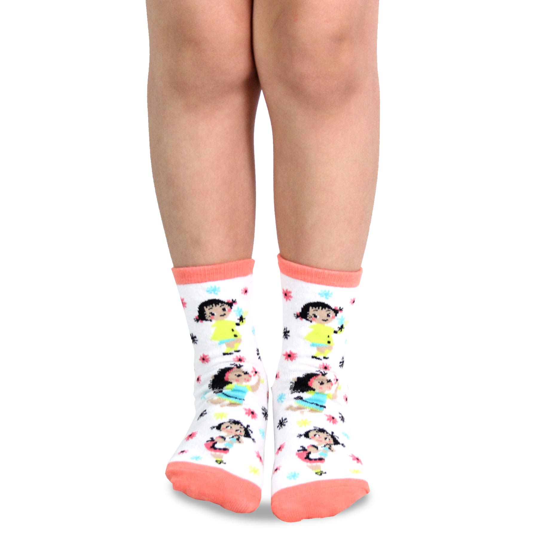 Mary Blair 3-Pack Set Pink and Blue Magic and Whimsy Novelty Kids Cotton Crew Socks