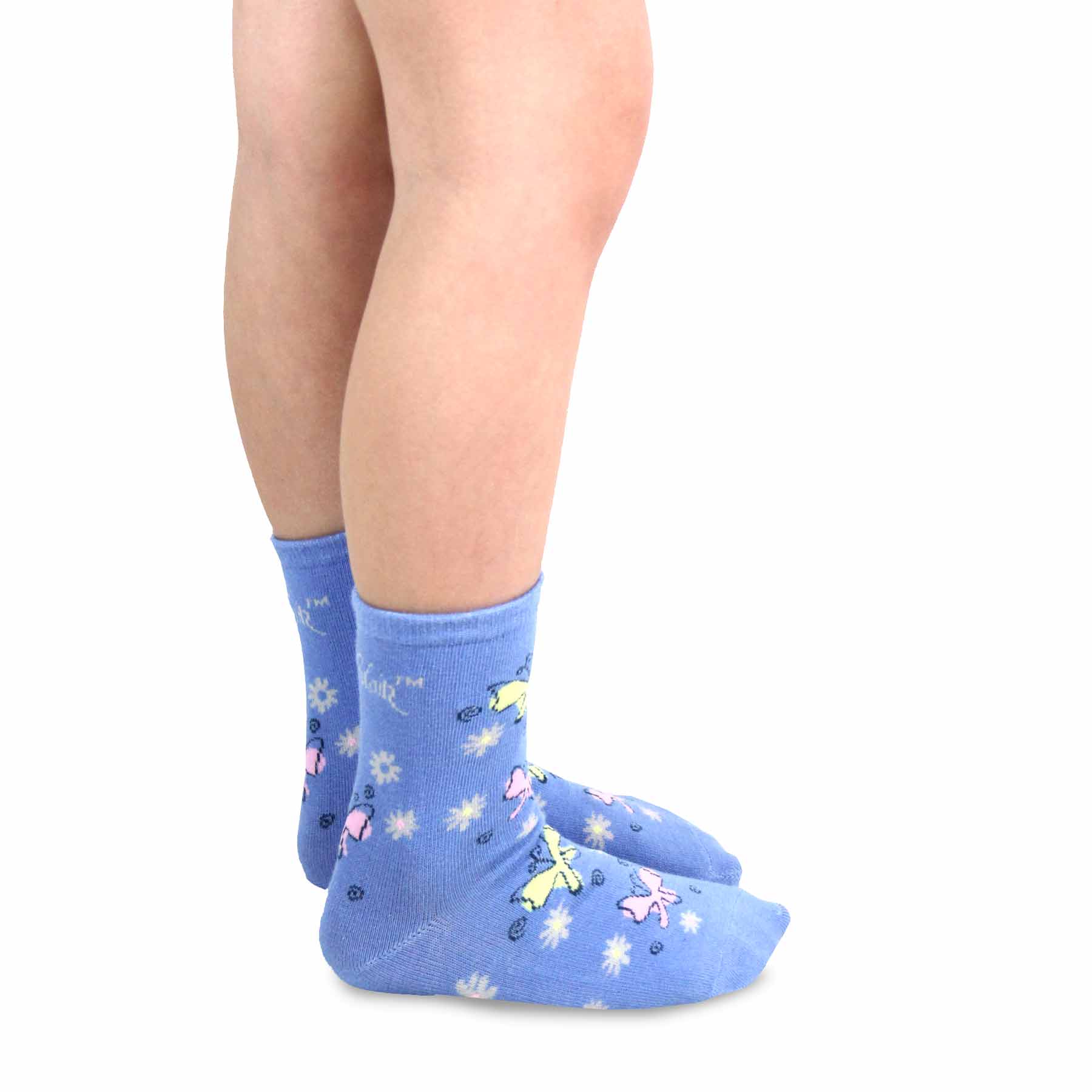 Mary Blair 3-Pack Set Pink and Blue Magic and Whimsy Novelty Kids Cotton Crew Socks