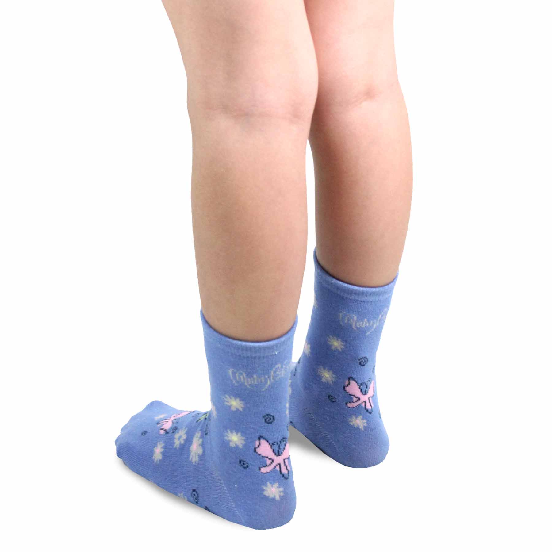 Mary Blair 3-Pack Set Pink and Blue Magic and Whimsy Novelty Kids Cotton Crew Socks