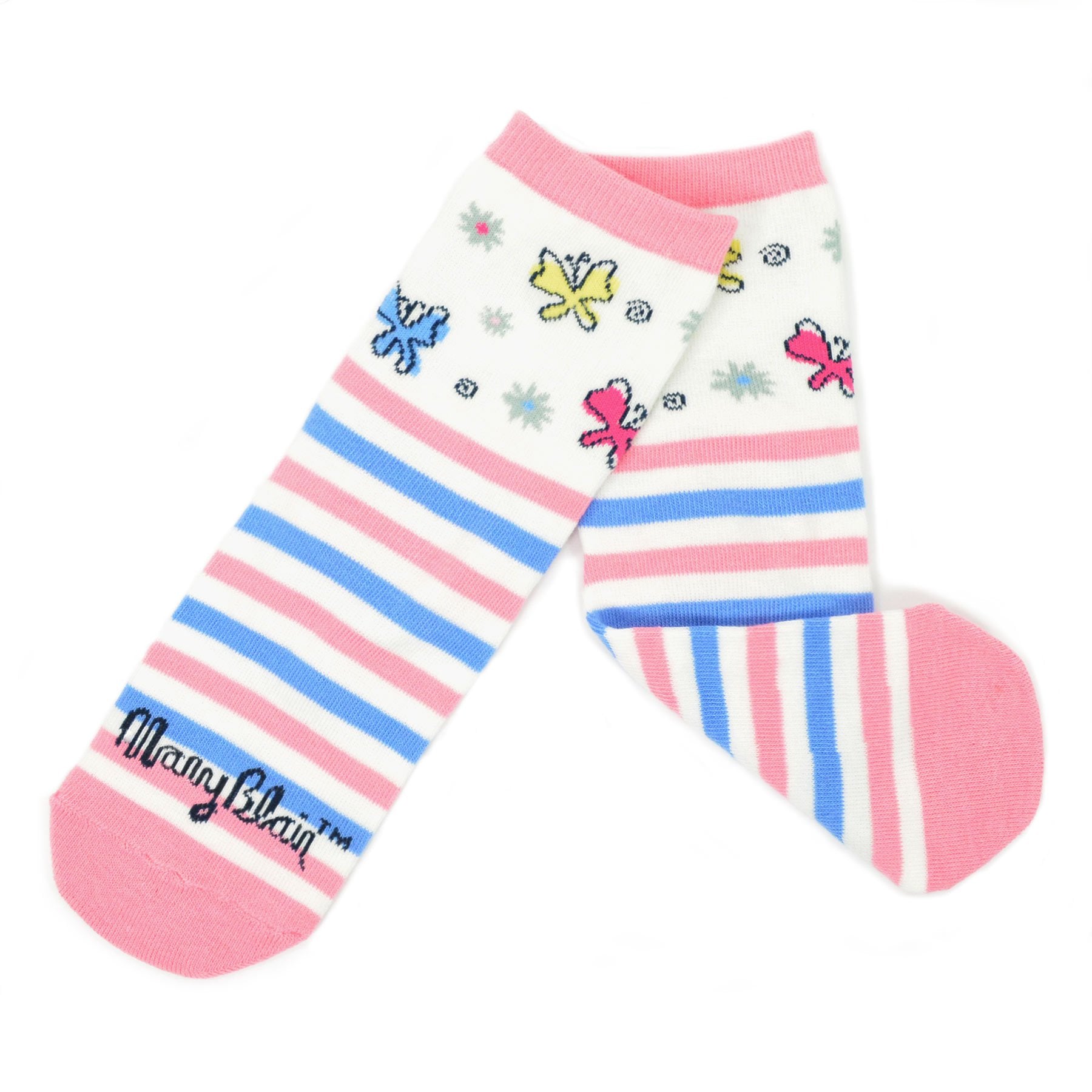 Mary Blair 3-Pack Set Pink and Blue Magic and Whimsy Novelty Kids Cotton Crew Socks