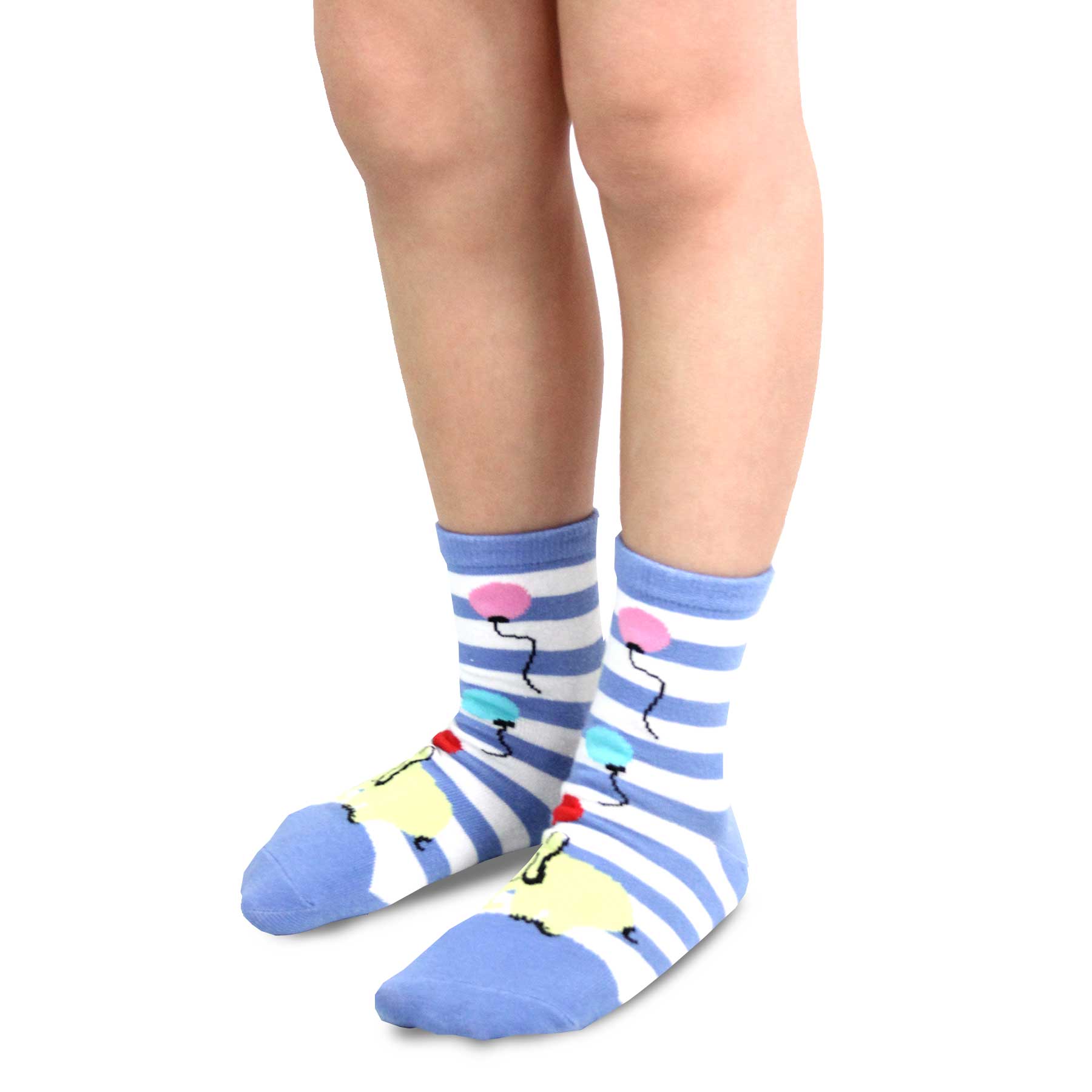 Mary Blair 3-Pack Set Pink and Blue Magic and Whimsy Novelty Kids Cotton Crew Socks