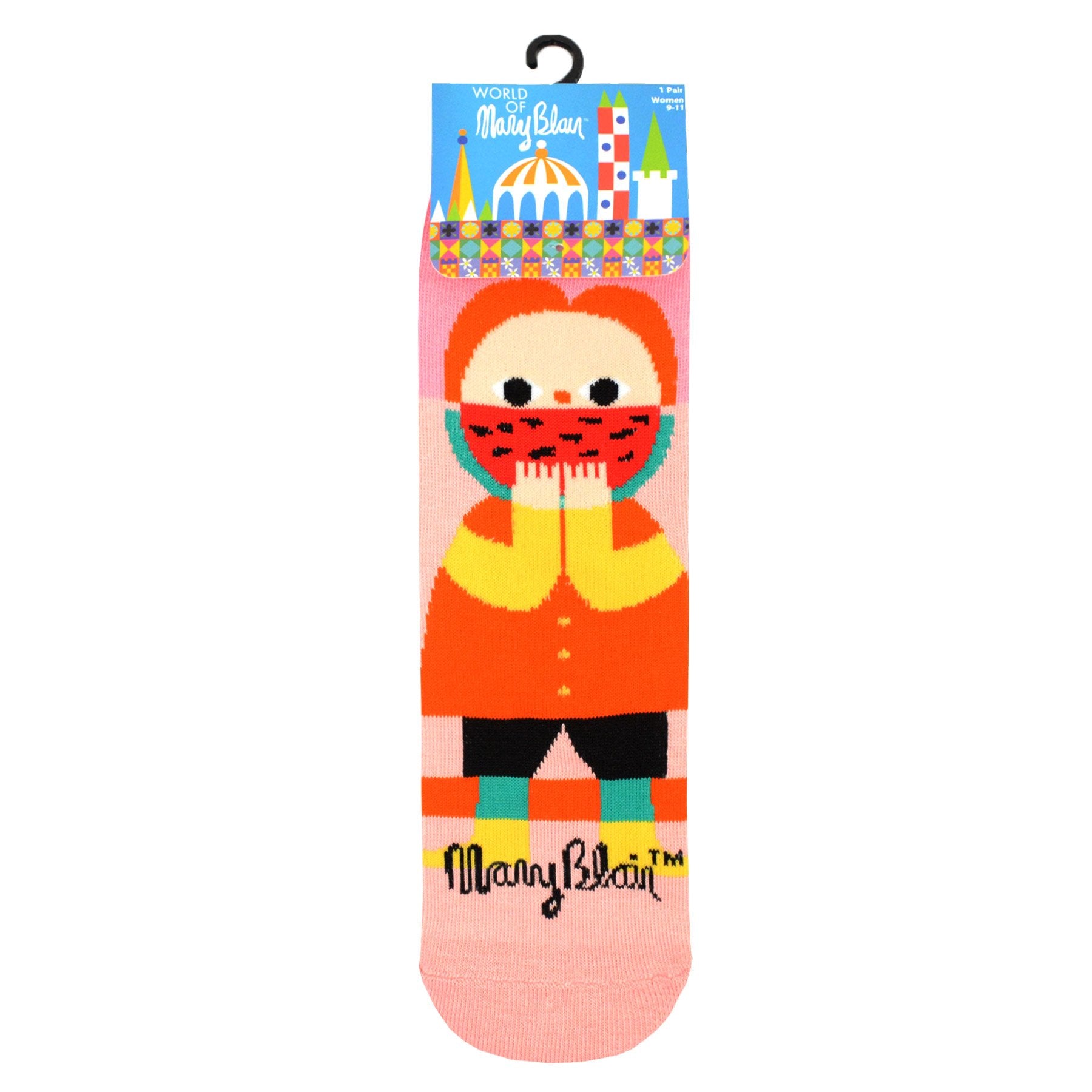 Mary Blair 3-Pack Set Pink and Blue Magic and Whimsy Novelty Kids Cotton Crew Socks