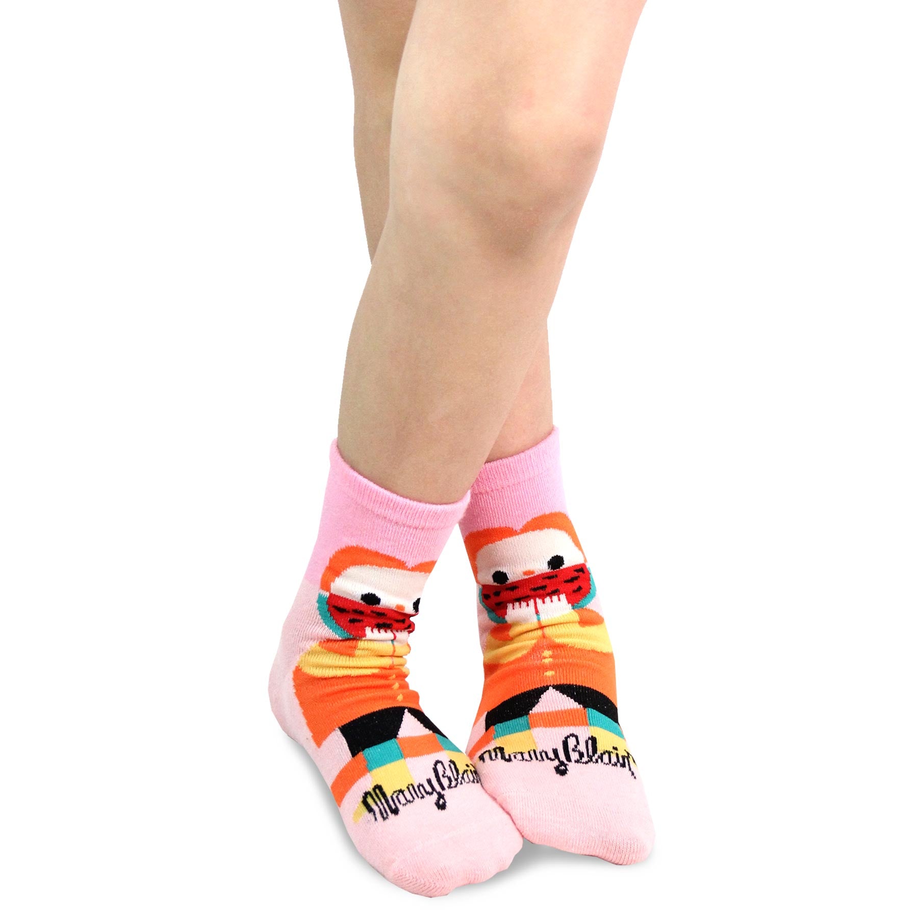 Mary Blair 3-Pack Set Pink and Blue Magic and Whimsy Novelty Kids Cotton Crew Socks