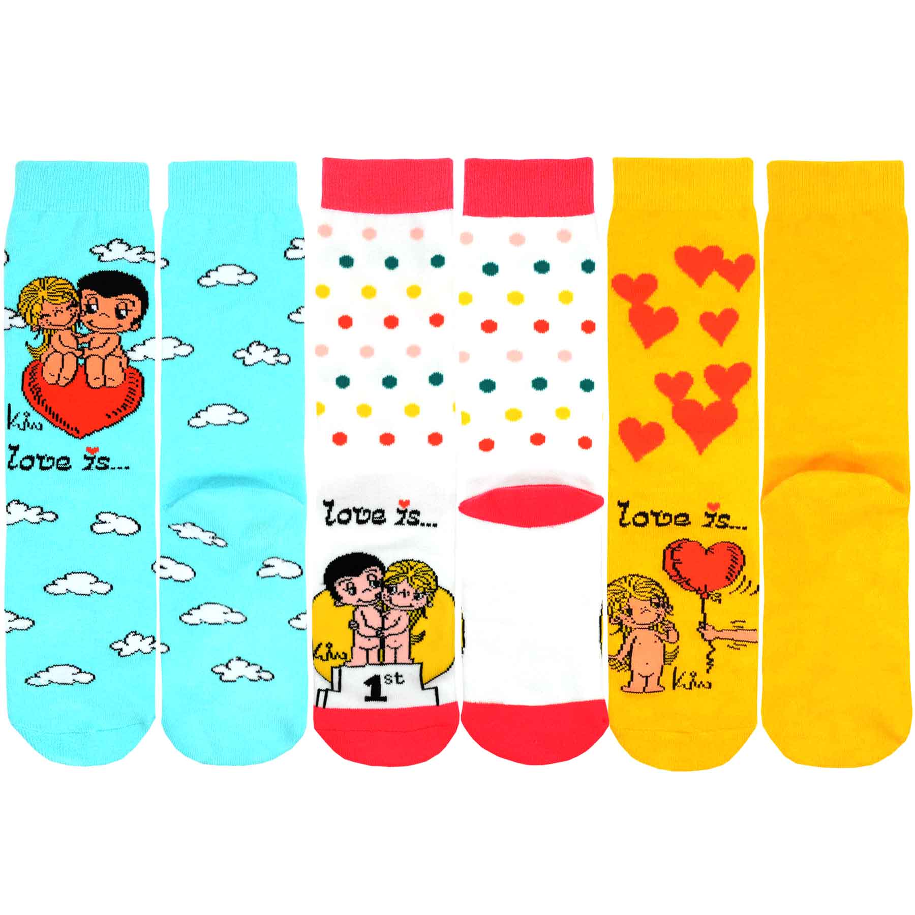 Love Is  3-Pack Set Stargazing with You Novelty Crew Socks