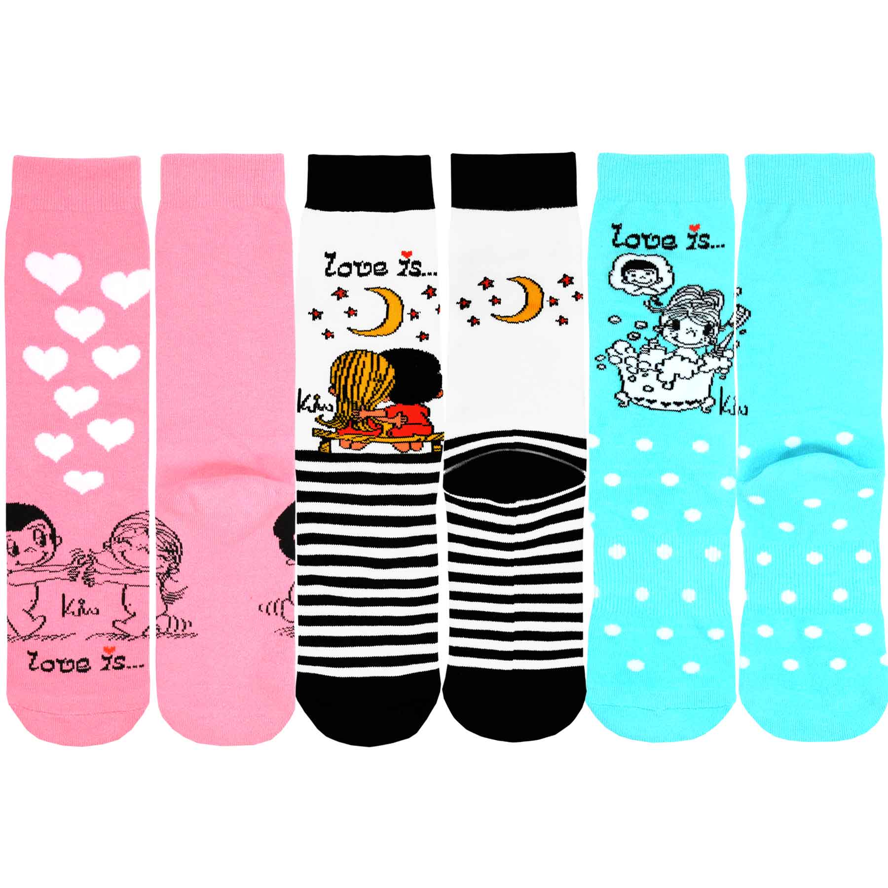 Love Is  3-Pack Set Stargazing with You Novelty Crew Socks