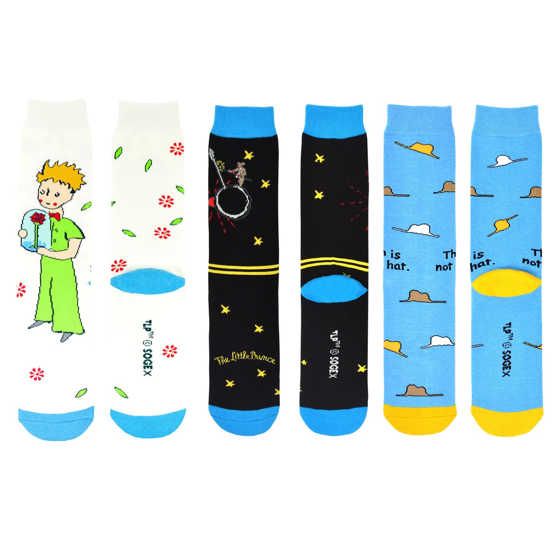 [The Little Prince] Character Knitted Women’s Crew Socks – 3 Pair Pack