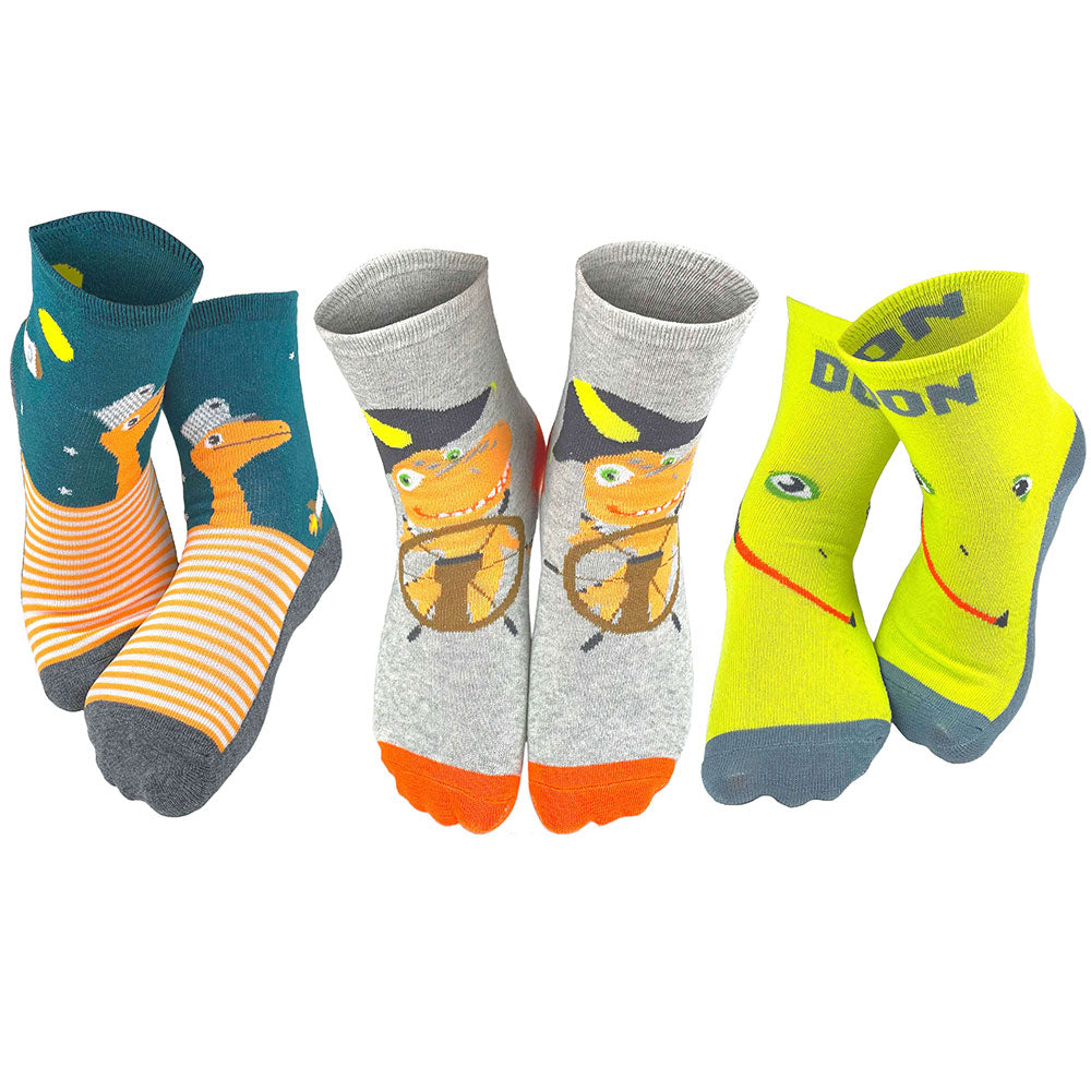 3 Pair Dinosaur Train All Aboard Crew Socks