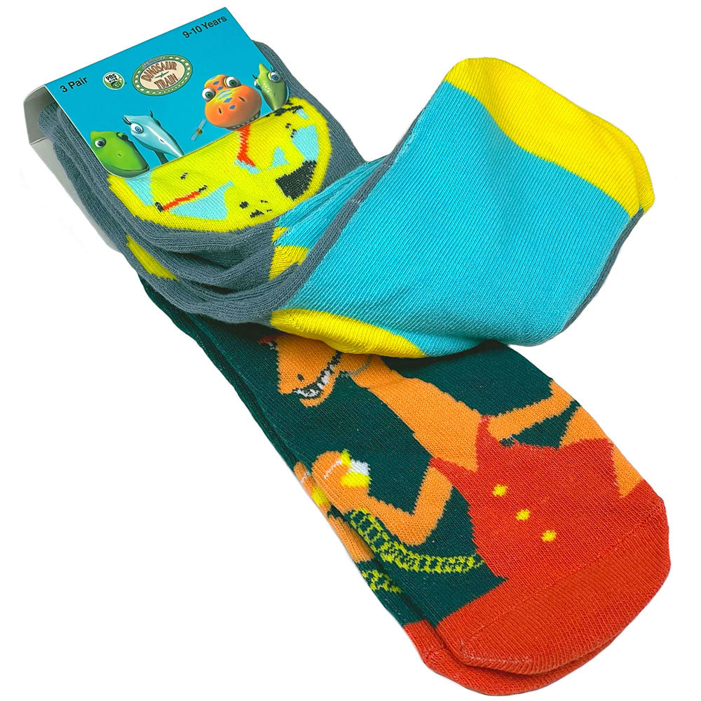 3 Pair Dinosaur Train All Aboard Crew Socks