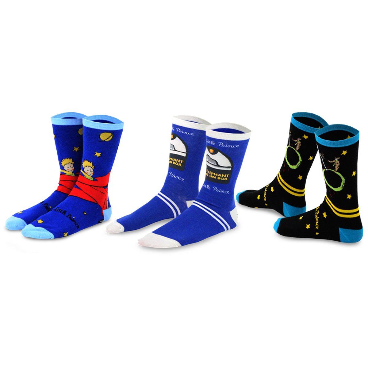 [The Little Prince] Fox, Rose & Airplane Kids Cotton Crew Socks – 3 Pair Pack