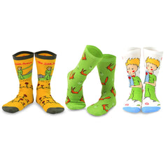 [The Little Prince] Rose, Fox & Adventure Kids Cotton Crew Socks – 3 Pair Pack