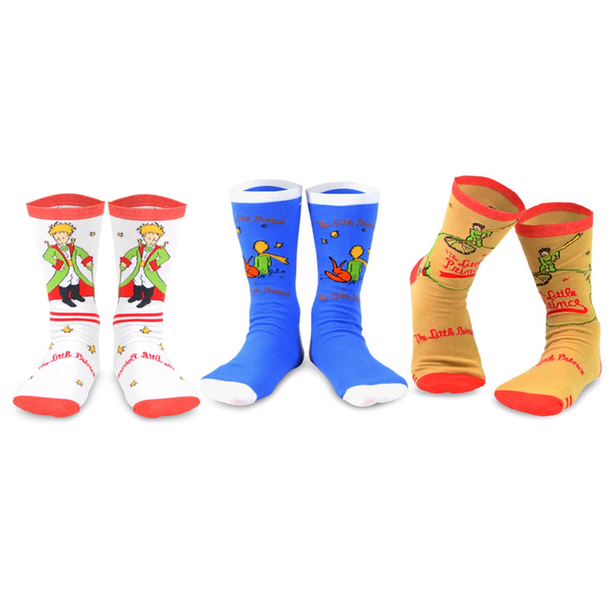 [The Little Prince] Rose, Fox & Adventure Kids Cotton Crew Socks – 3 Pair Pack