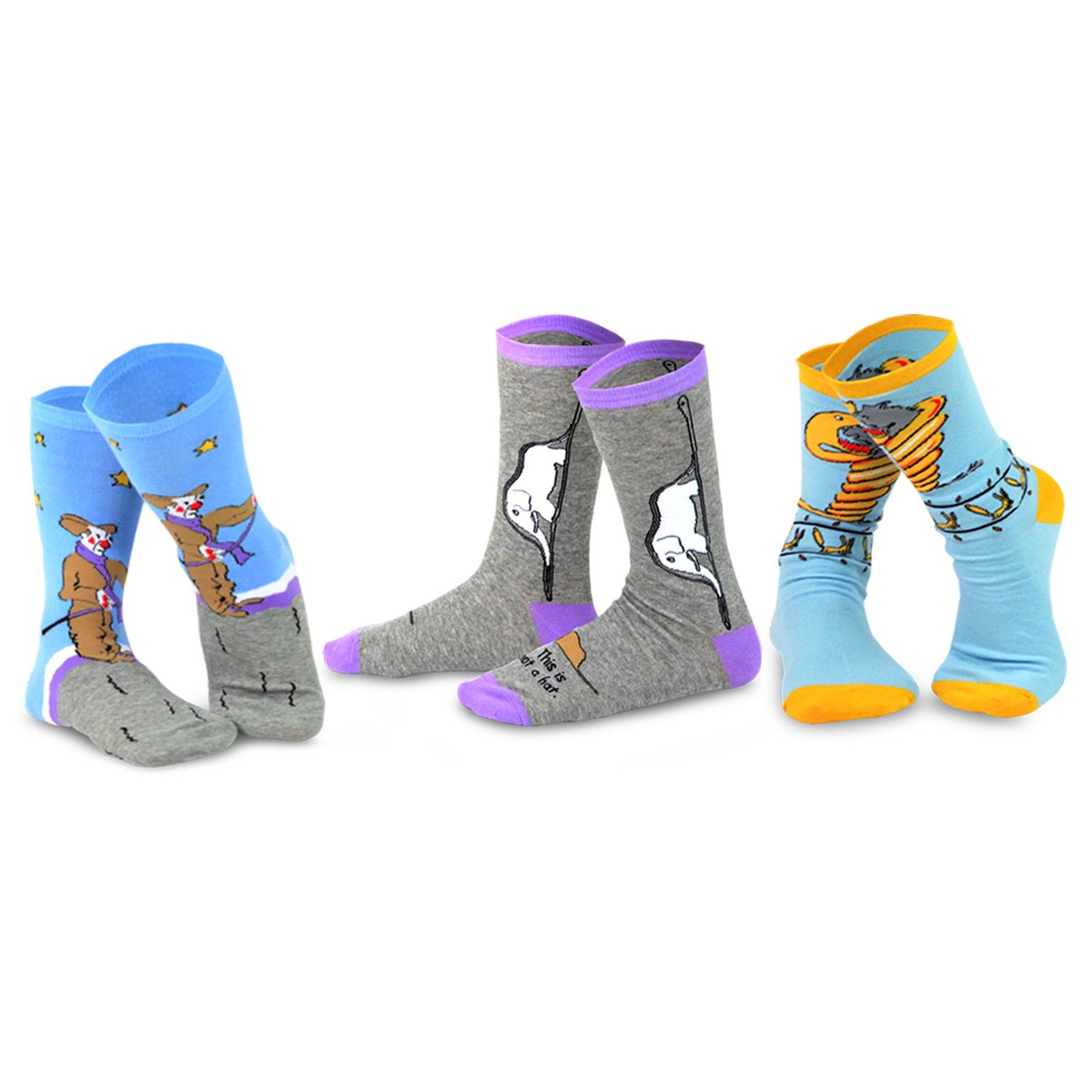 [The Little Prince] Rose, Fox & Adventure Kids Cotton Crew Socks – 3 Pair Pack