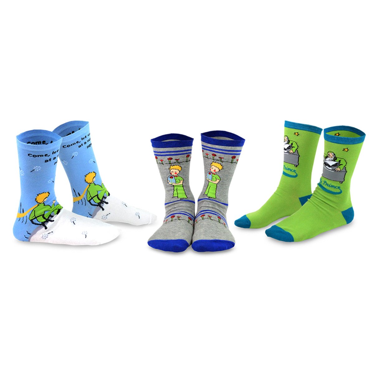 [The Little Prince] Silly Fun Kids Crew Socks Gift Box – 6 Pair Set