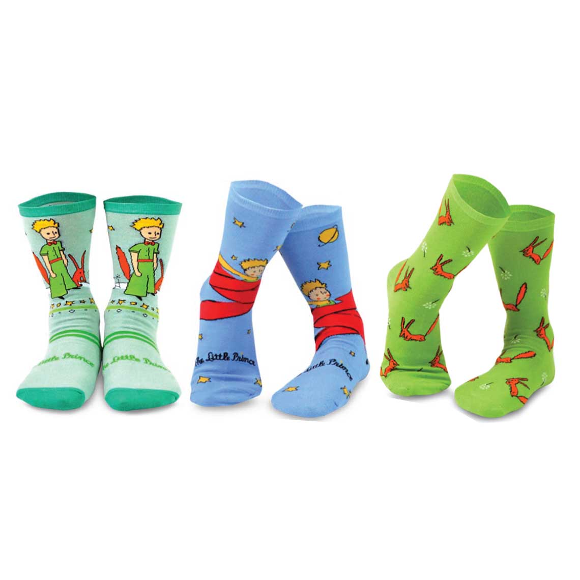 [The Little Prince] Silly Fun Kids Crew Socks Gift Box – 6 Pair Set