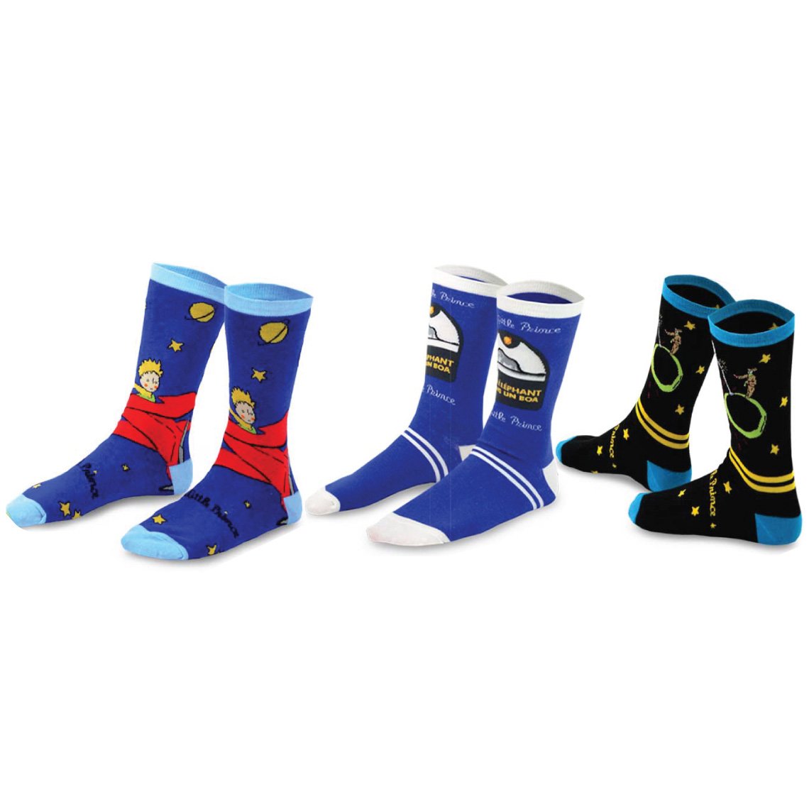 [The Little Prince] Silly Fun Kids Crew Socks Gift Box – 6 Pair Set
