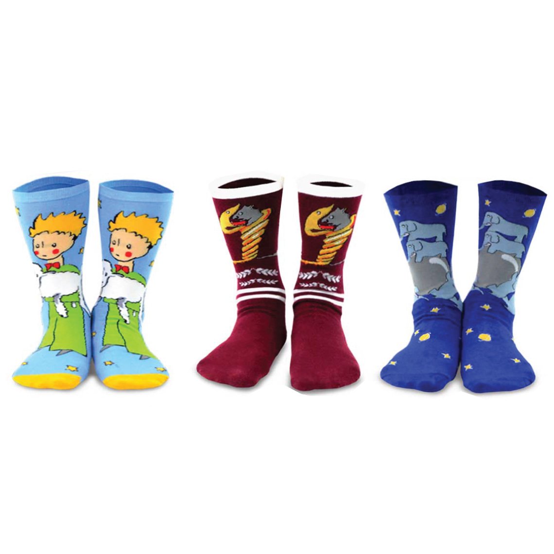 [The Little Prince] Silly Fun Kids Crew Socks Gift Box – 6 Pair Set