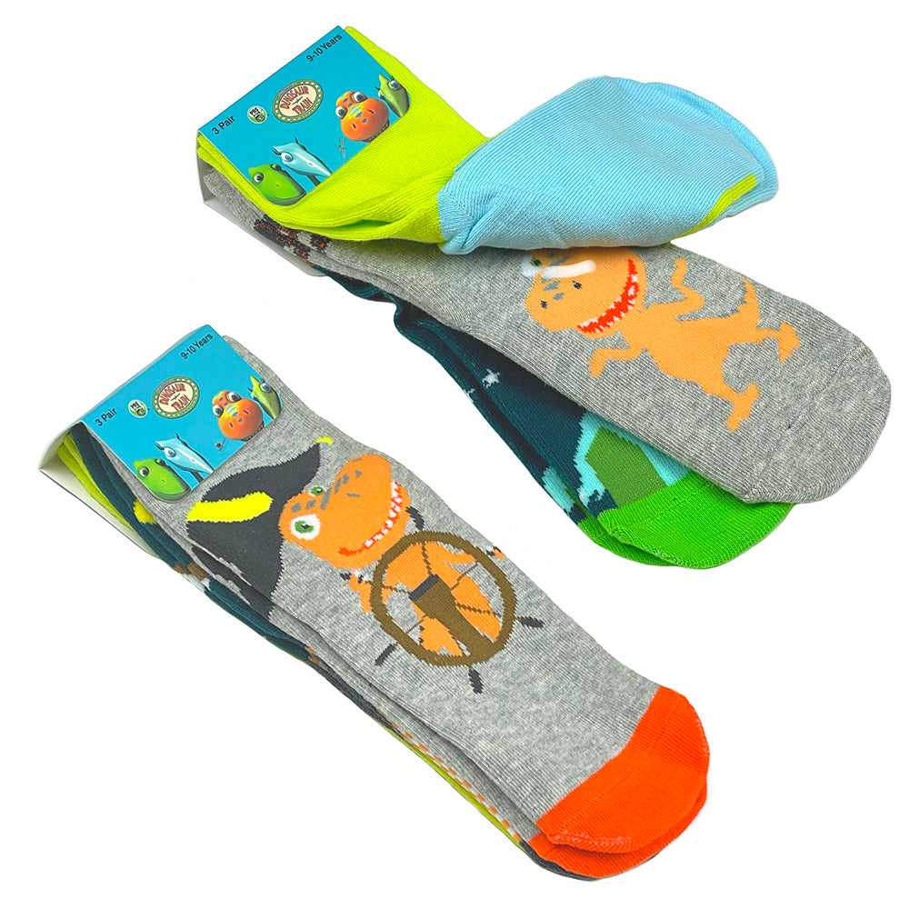 6 Pair Dinosaur Train Space Buddy Crew Socks